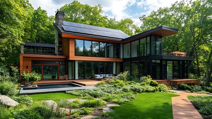 Modern Eco-Friendly House in Lush Green Surroundings