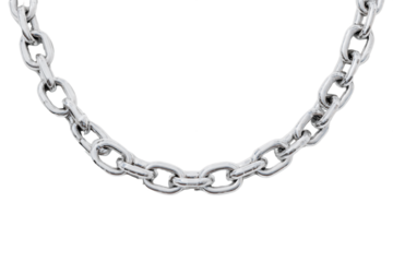 Silver Chain Necklace on Transparent Background, PNG