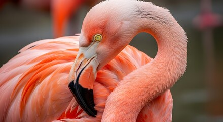 Fototapeta premium pink flamingo portrait