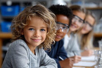 Kids engaged in a creative learning activity at school during a science workshop focused on hands-on experiments