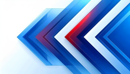 Bright blue and red arrow vector pattern with artistic light wave decoration. 