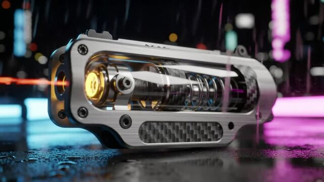 Futuristic Pocket Knife Design With Transparent Mechanism