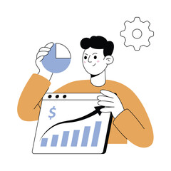 Market Momentum Modern illustrations. Eps 10 file on transparent background