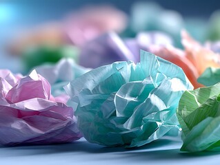 Crumpled colorful paper balls