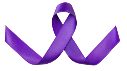 Purple ribbon isolated transparent background with smooth texture