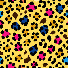Obraz premium Colorful Leopard Print. Abstract Seamless Pattern Design