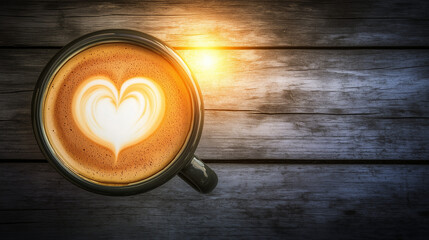 Heart-shaped latte art in a ceramic cup, radiating warmth and craftsmanship