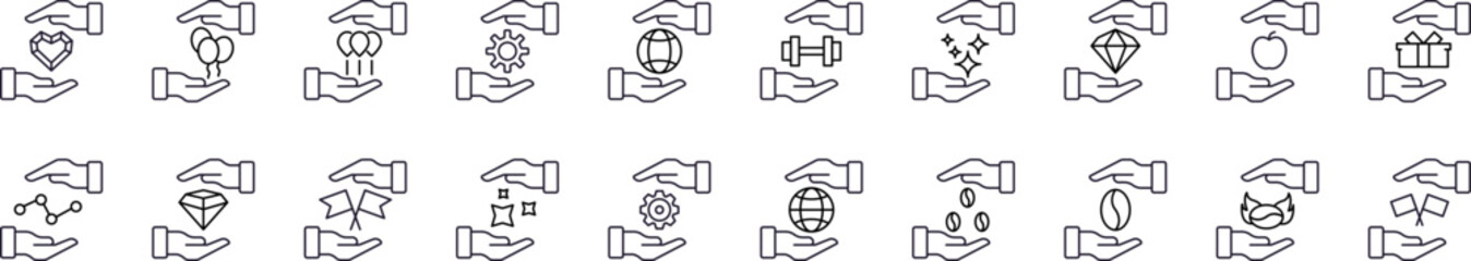 Business, Diamond, Food, Flag, Globe Pack of Thin Icons. Editable Stroke. Perfect for Web Sites, Books, Cards, Apps