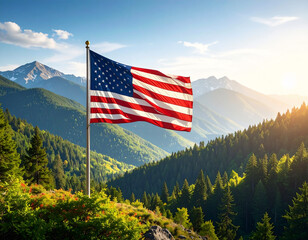 American Flag Nature Fusion Art