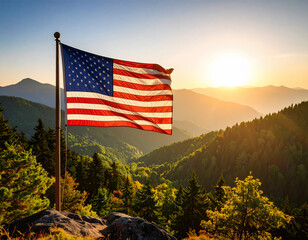 American Flag Nature Fusion Art