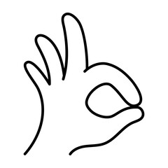 Obraz premium Hand gesture OK sign icon illustration