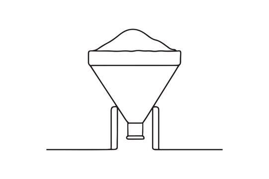 Material Hopper continuous one line drawing minimalism design