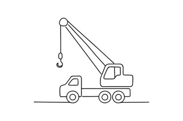 Mobile Crane continuous one line drawing minimalism design