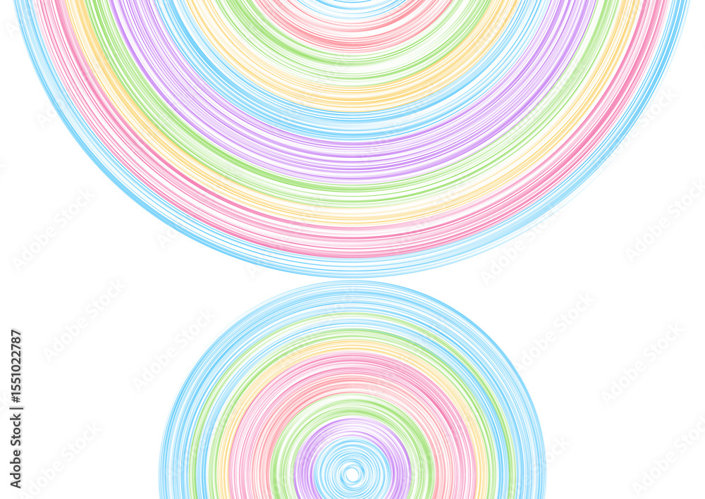 Poster Colorful linear circles abstract geometric tech background. Vector minimal futuristic design