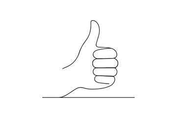 Thumbs Up continuous one line drawing minimalism design