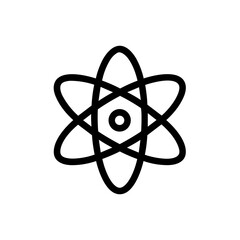 Simple Line Art Atom Symbol Science Physics Chemistry Icon
