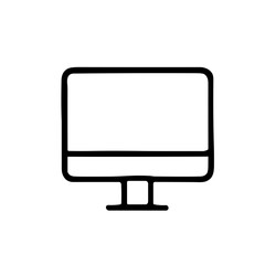 Simple Outline Digital Screen Monitor Minimalist Computer Hardware Icon