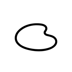 Simple Black Line Art Painter's Palette Icon Design Illustration