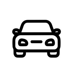 Simple Line Drawing Car Front View Transportation Icon Design