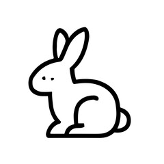 Obraz premium Minimalist Outline Sitting Rabbit Animal Cute Farm Element Icon