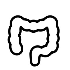 Outline Simple Human Colon Organ Anatomy Line Icon Medical