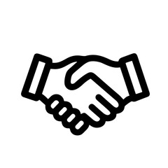 Simple Outline Handshake Agreement Deal Business Minimalist Line Icon Symbol