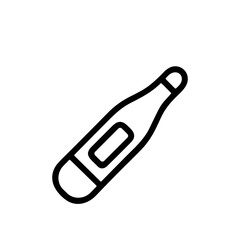 Obraz premium Simple Outline Thermometer Body Temperature Medical Tool Line Icon
