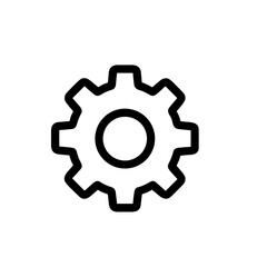 Simple Outline Gear Wheel Mechanism Process Setting Configuration Icon