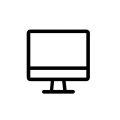 Minimalist Outline Style Computer Monitor Display Screen Device Icon