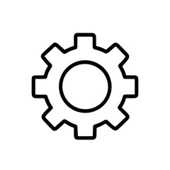 Simple Line Art Gear Wheel Mechanism Settings Element Icon Symbol