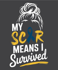 My Scar Means I Survived Moyamoya Awareness T-Shirt T-Shirt design svg, Moyamoya Disease Awareness T-Shirt, Moyamoya Warrior, Blue Rainbow, Moyamoya Awareness, messy bun hairstyle 
