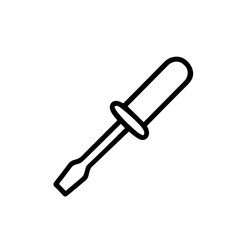 Outline Simple Screwdriver Tool Equipment Repair Flat Icon Design Style