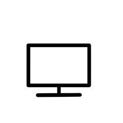 Minimalist Line Art TV Screen Monitor Display Device Icon