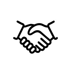 Simple Outline Handshake Deal Agreement Partnership Cooperation Line Icon Symbol