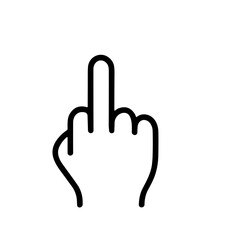 Outline Simple Middle Finger Offensive Gesture Hand Sign Icon Element