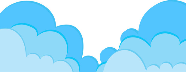 Horizontal cloud line for bottom decoration