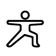 Simple Line Art Yoga Pose Pictogram Illustration Fitness Sport Icon