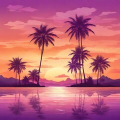 Obraz premium sunset on tropical beach