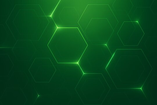 Abstract Green Hexagon Network Technology Background