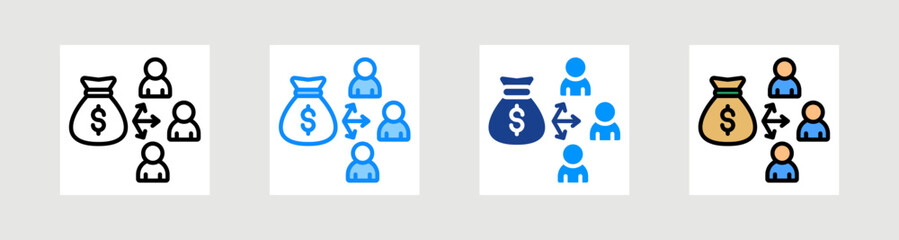 Crowdfunding Icon Collection Set Multiple Style