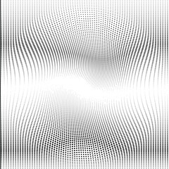 Wavy gradient halftone dots pattern texture background. Vector illustration
