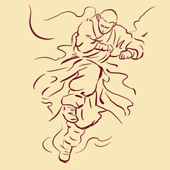 abstract of Kung Fu vector for illustration card decoration