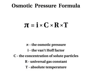 Osmotic Pressure formula on the white background. Education. Science. School. Vector illustration.	
