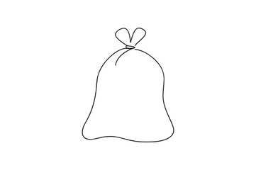 Trash Bag continuous one line drawing minimalism design