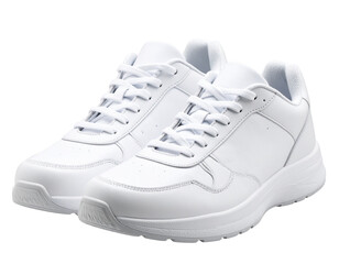 Isolated Mockup of White Athletic Shoes, Front Perspective