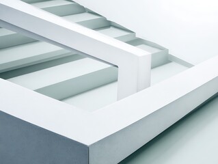 Minimalist white architectural construction geometric design