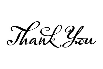 Thank You - thank you word, text or lettering. Vector script and handwritten typography. Thank you word for note, card, sign, banner. Isolated.
