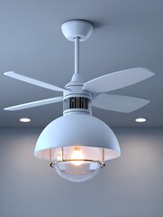 Modern ceiling fan, white