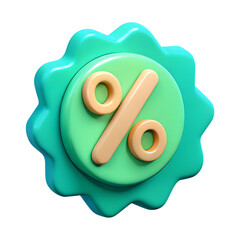 Percent symbol on white background.