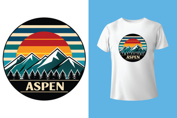 Ski winter sport vintage typography t shirt design with glasses and skier silhouette	
